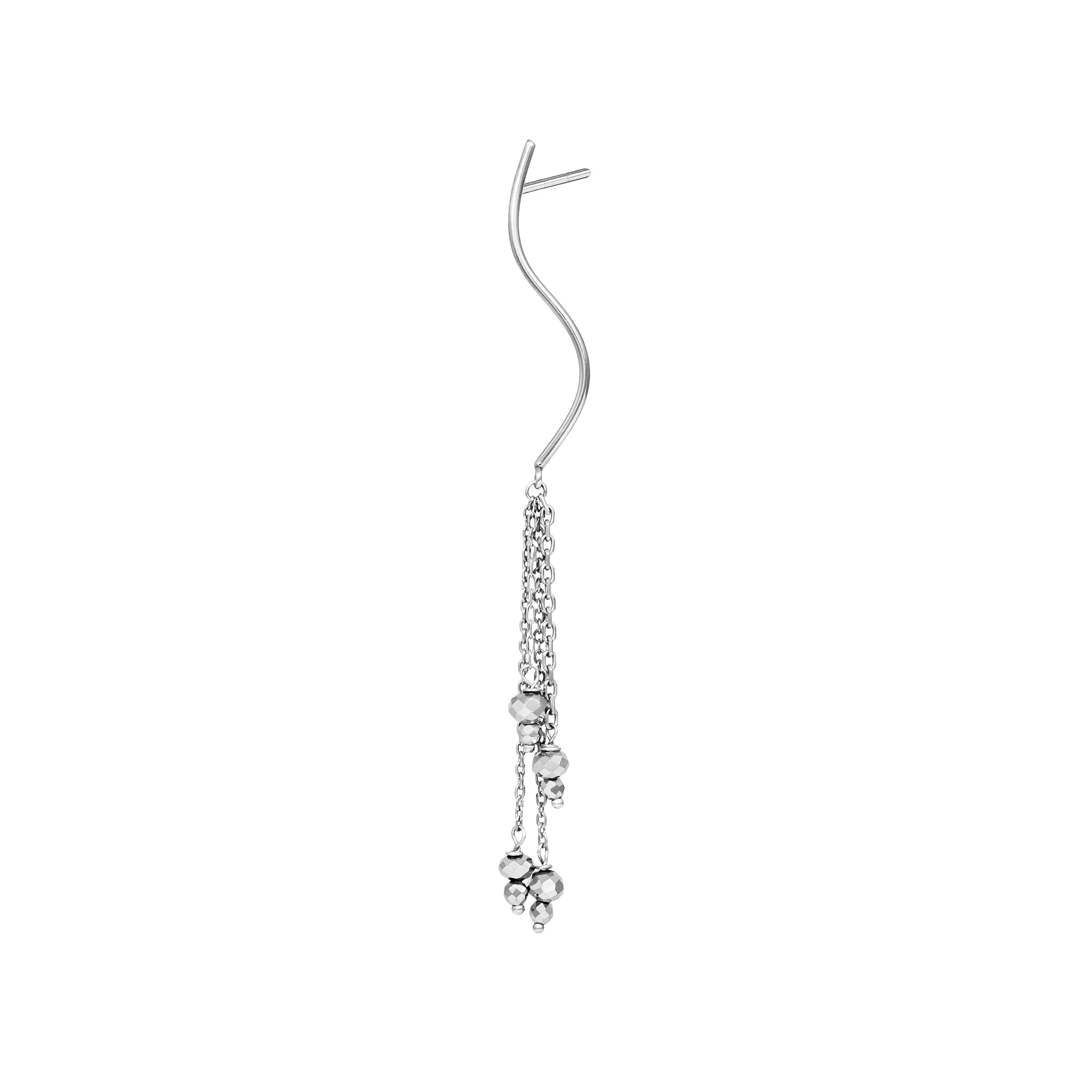 WAVE EARRING WITH CHAIN