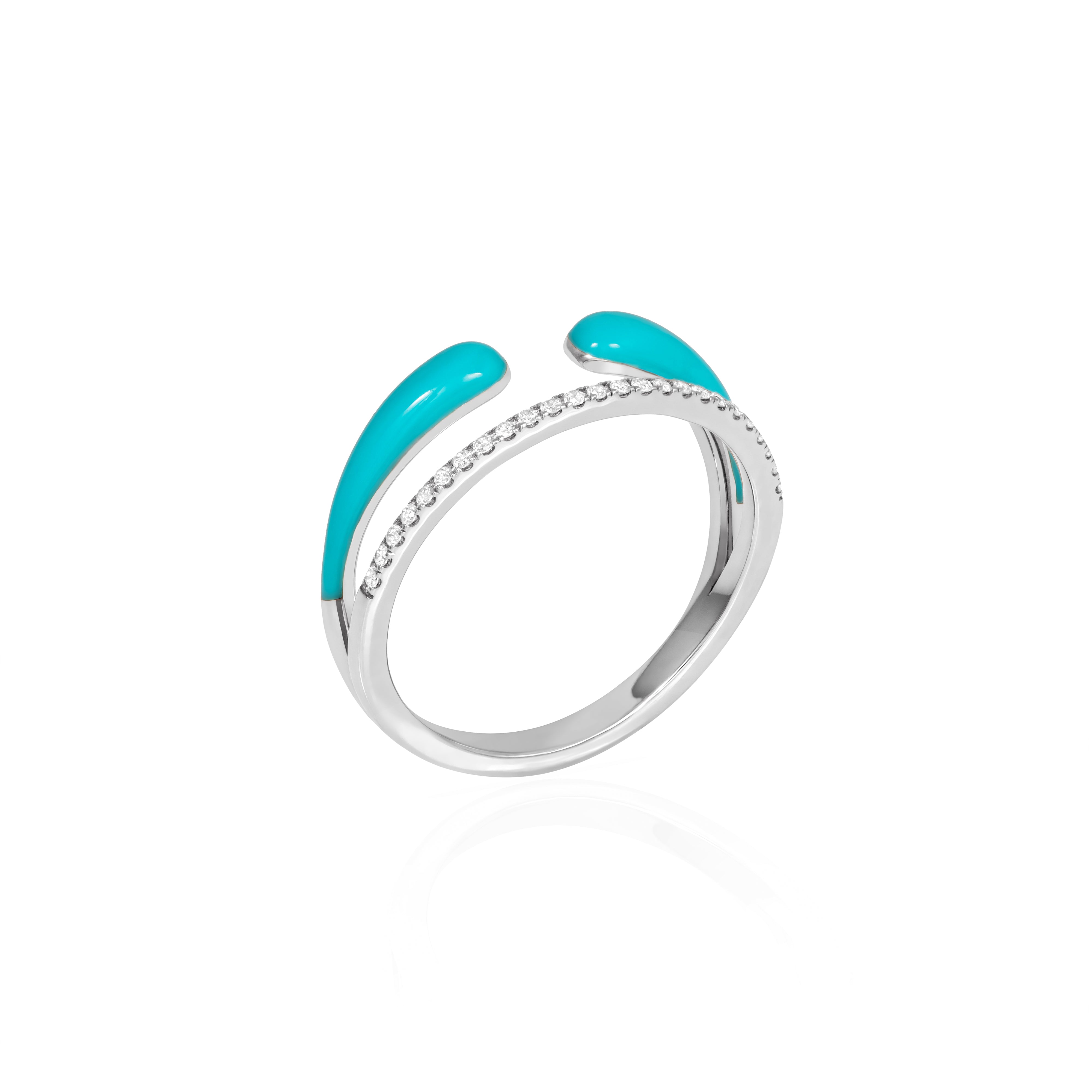 BLUE ENAMEL WITH LINE DIAMOND