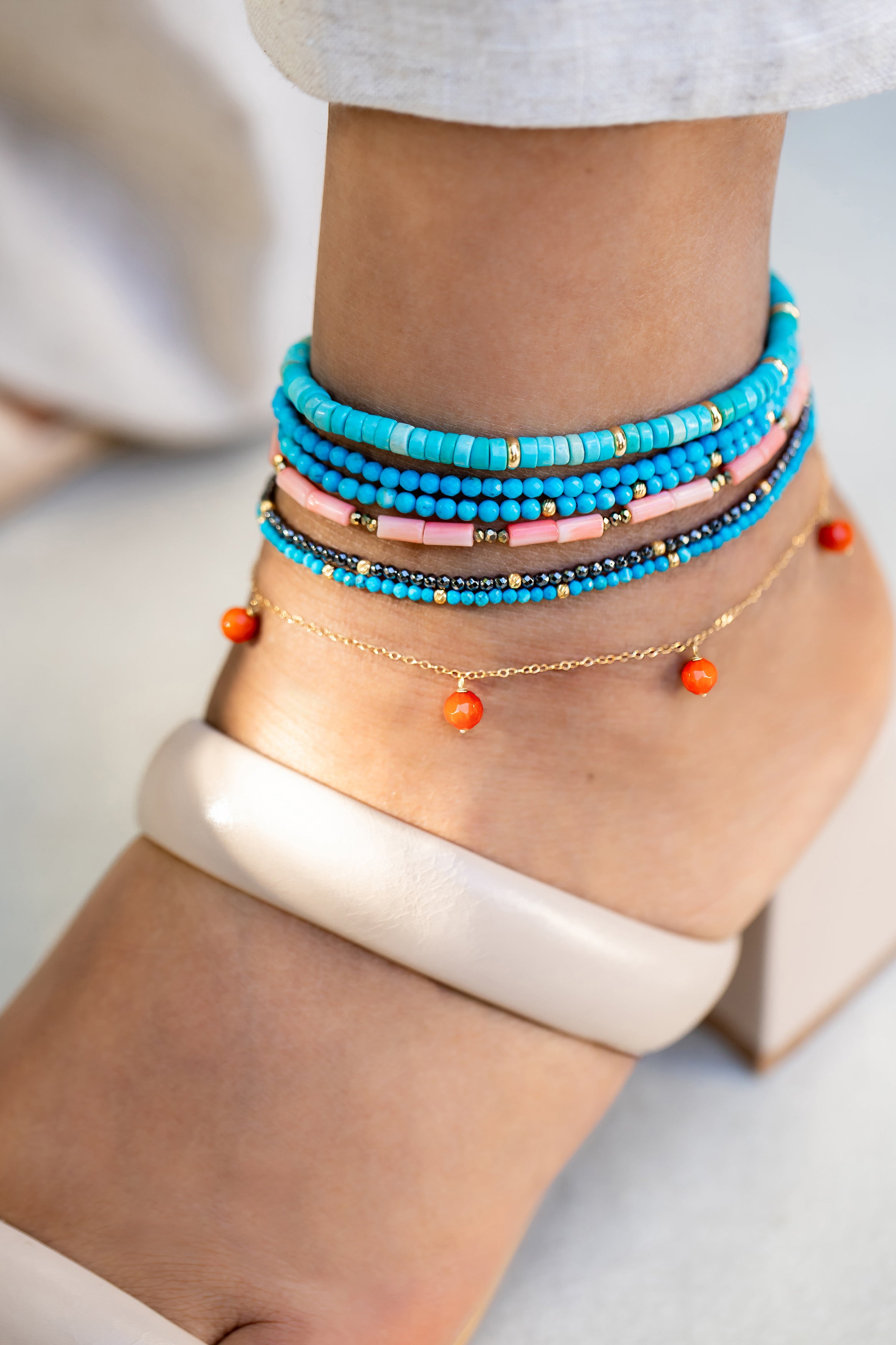 CORAL DROPS ANKLET