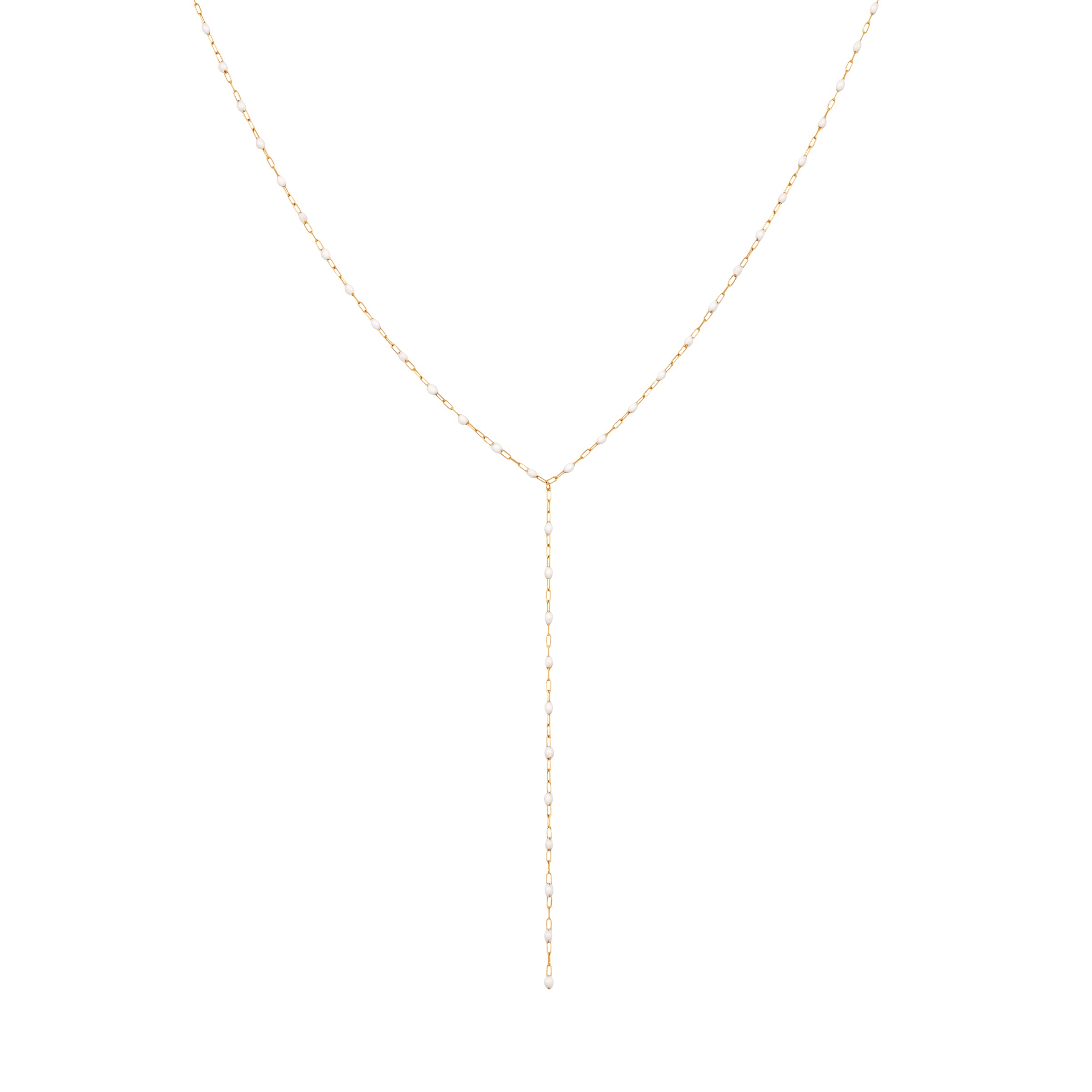 Y WHITE ENAMEL NECKLACE