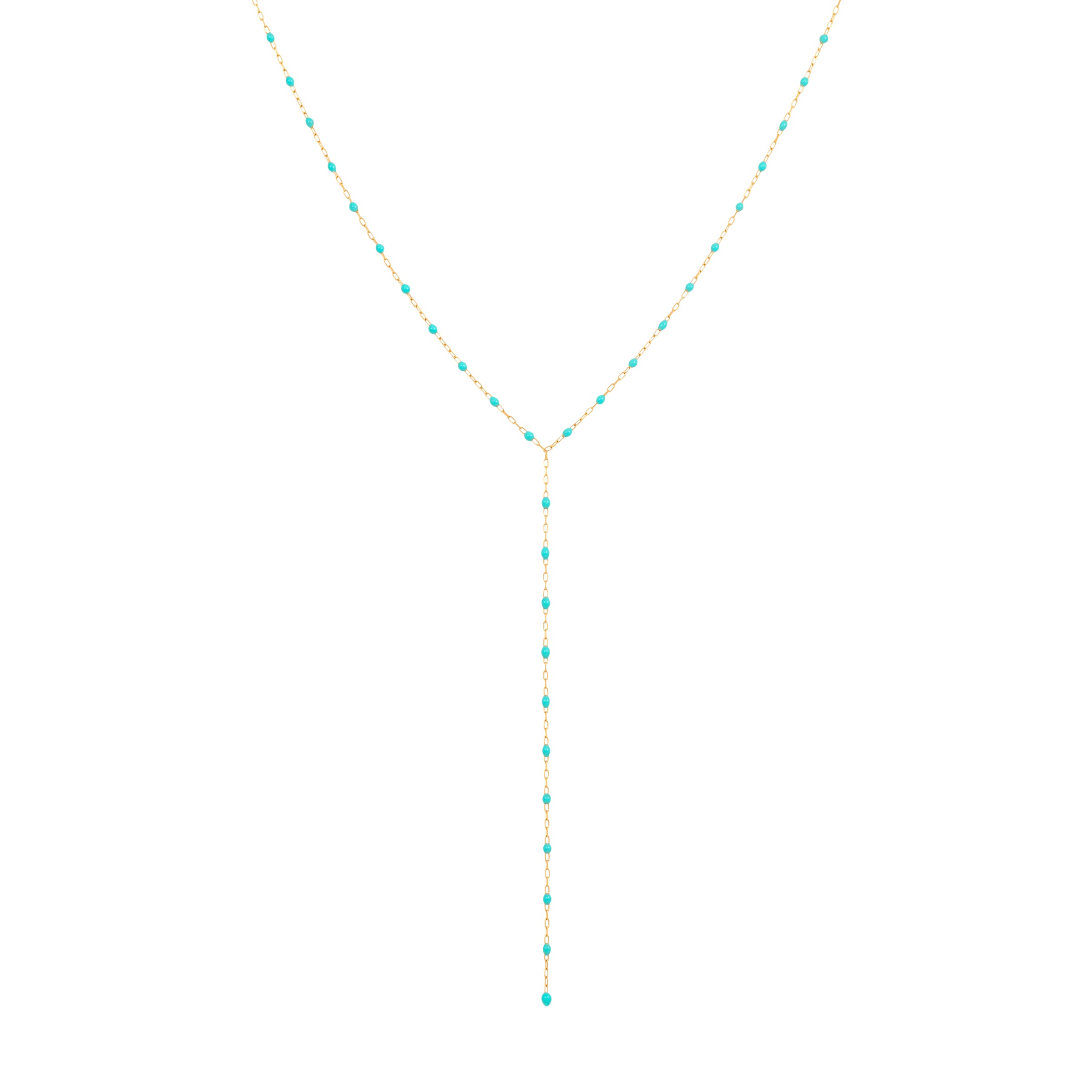 Y ENAMEL BLUE NECKLACE