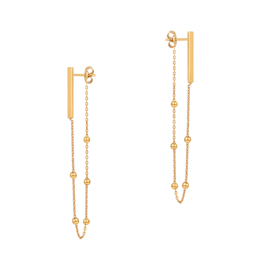 ATTACHED CHAIN EARRINGS