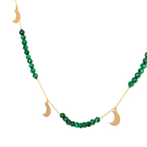 MALACHITE WITH DROPS MOON