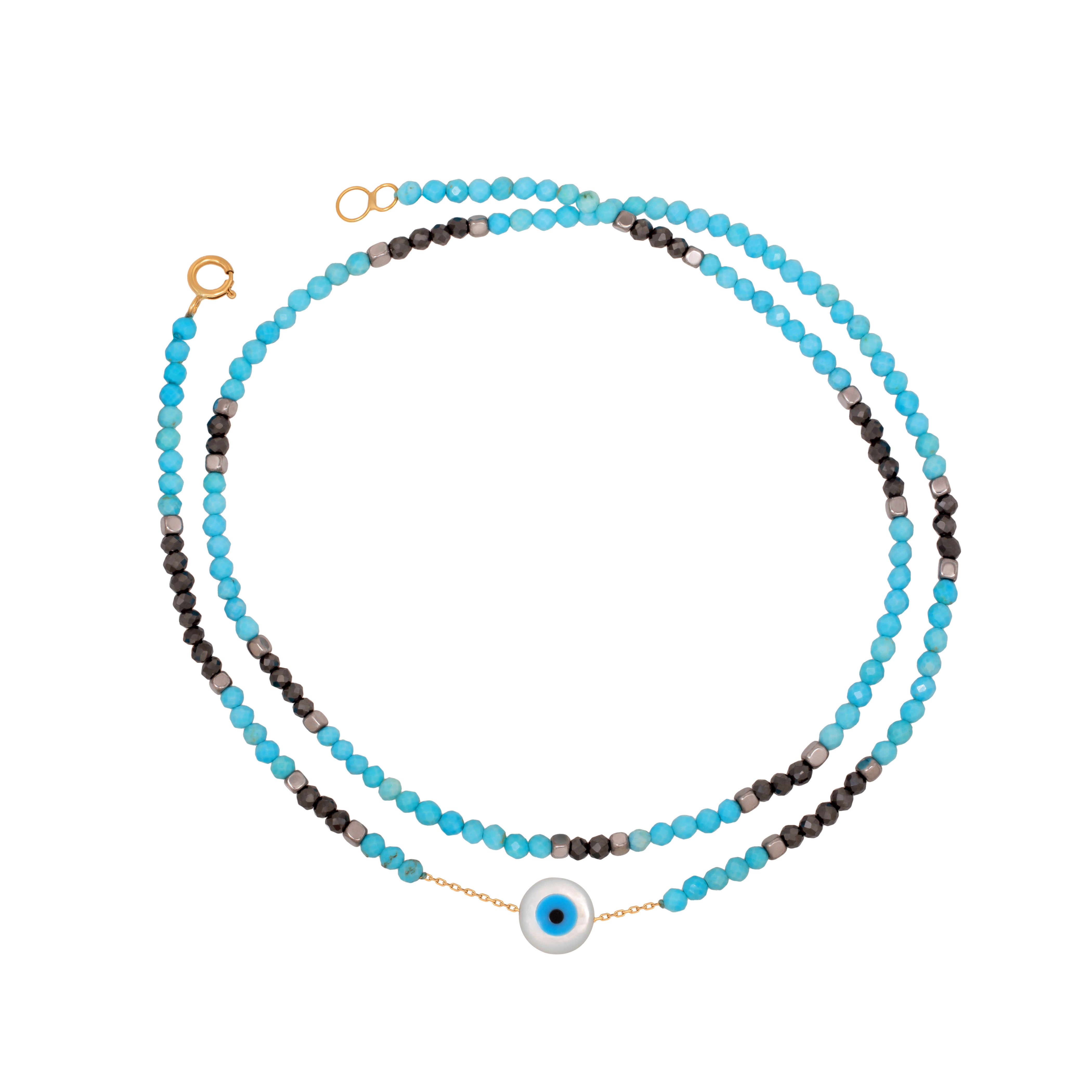 2 LAYERS EYE ROUND ANKLET