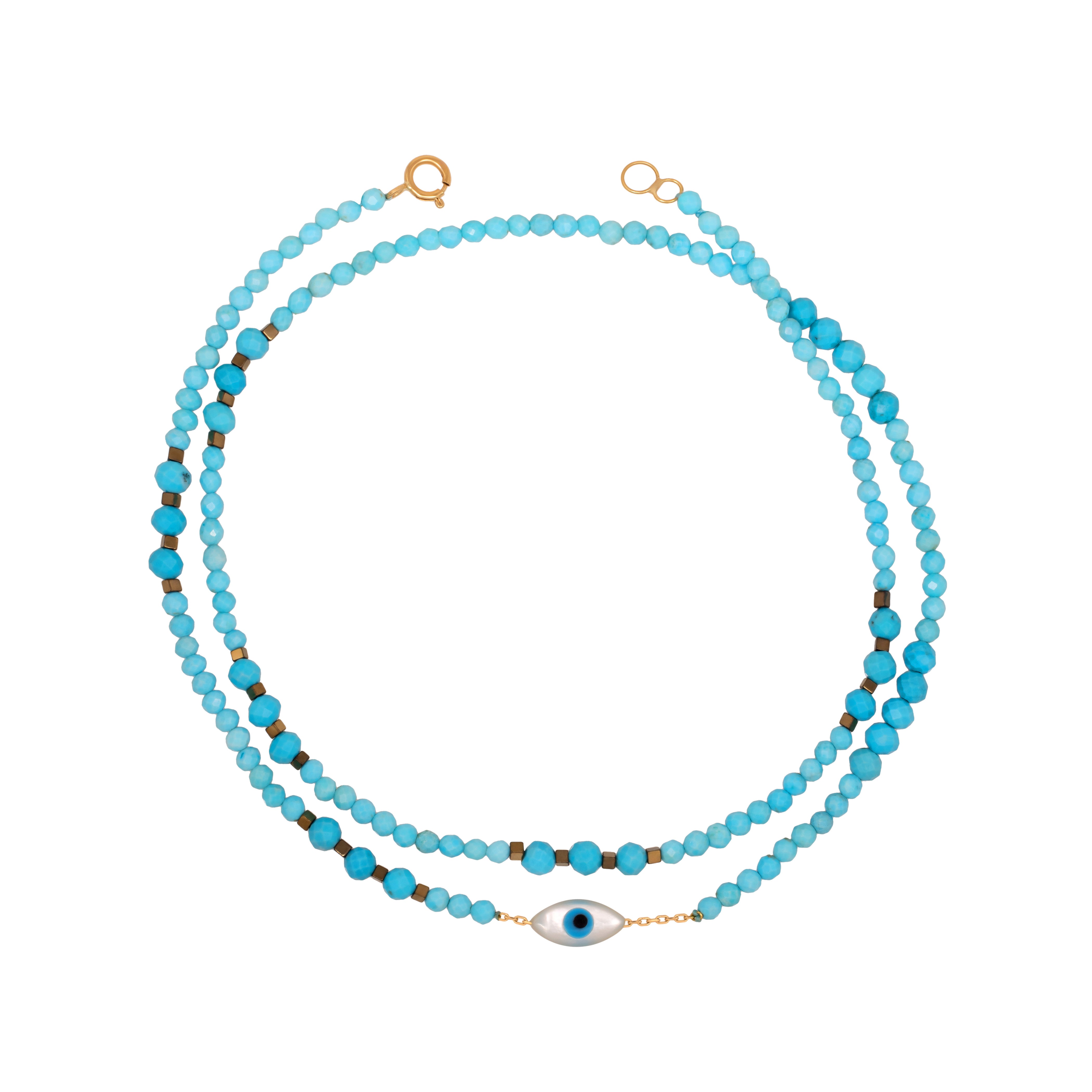 2 LAYERS EYE OVAL ANKLET