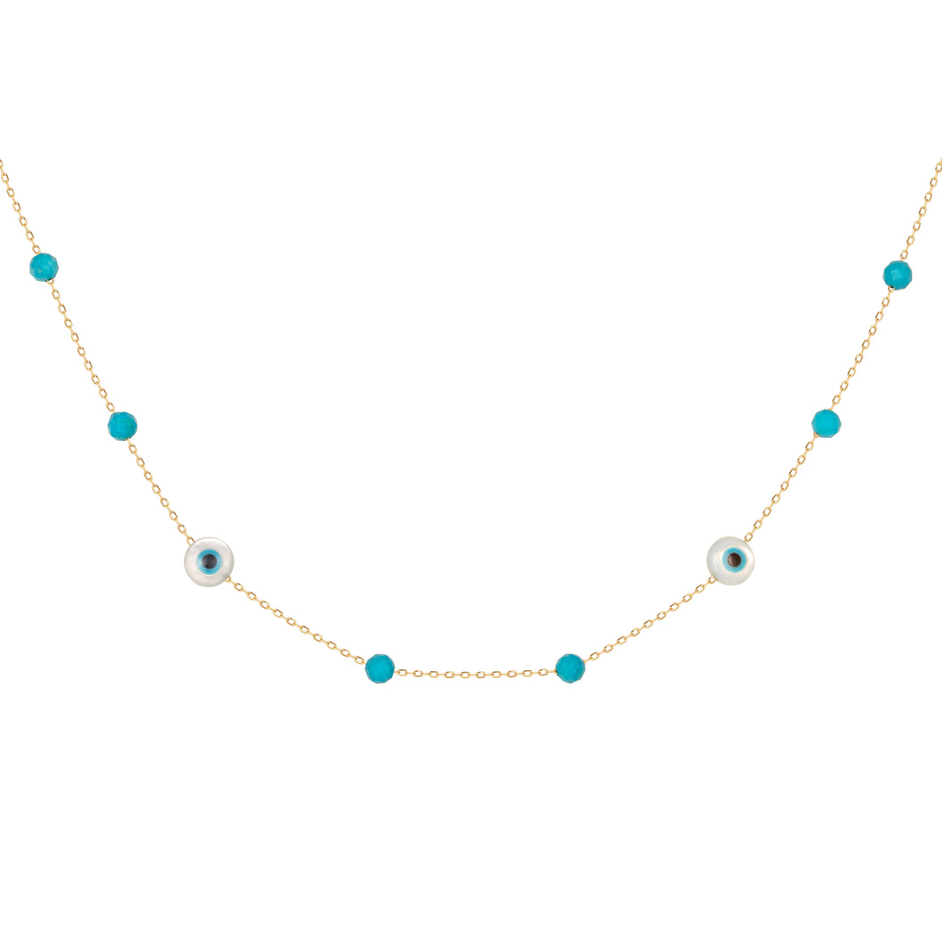 EYES NACRE WITH TURQUOISE