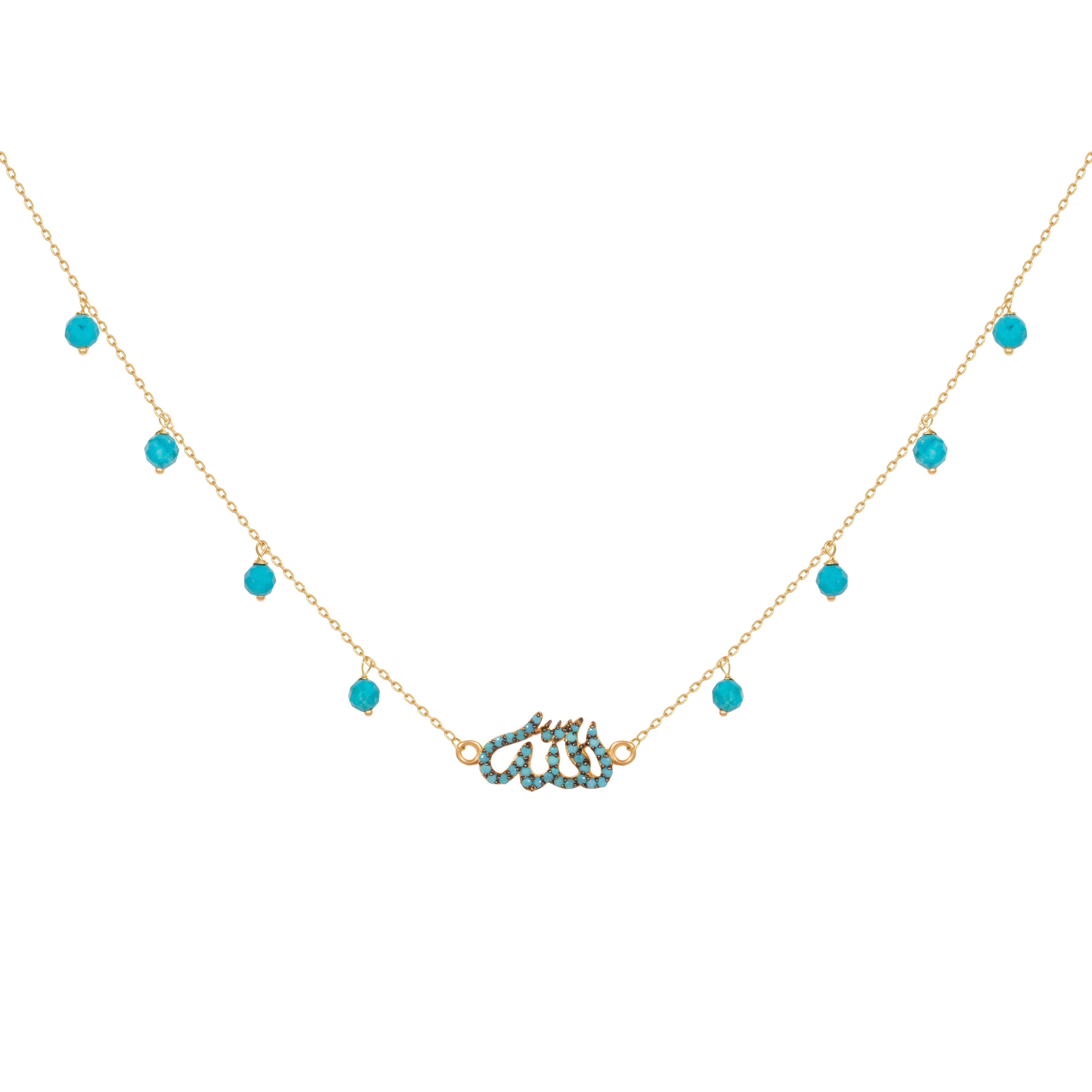 ALLAH WITH DROPS BLUE