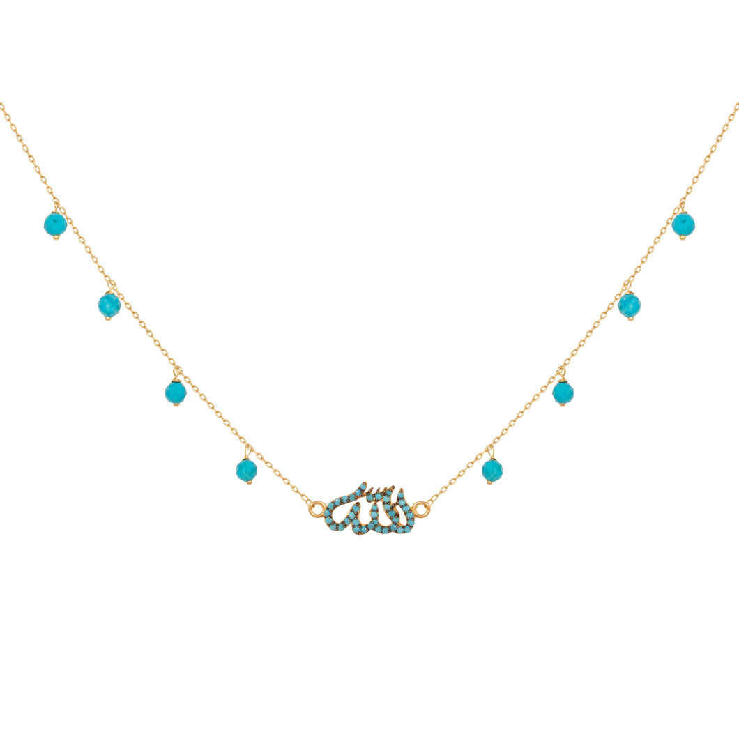 ALLAH WITH DROPS BLUE
