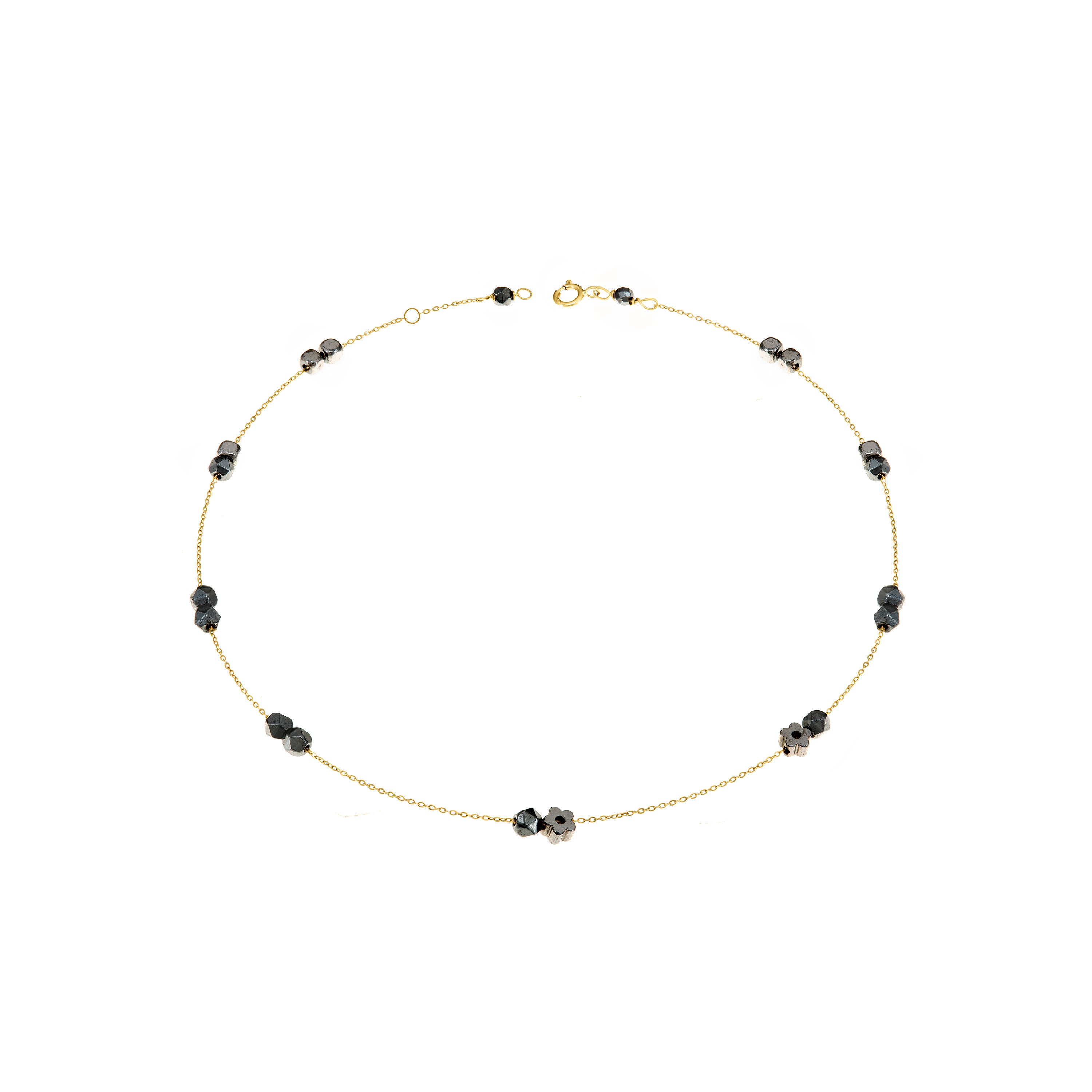DOTS HEMATITE ANKLET